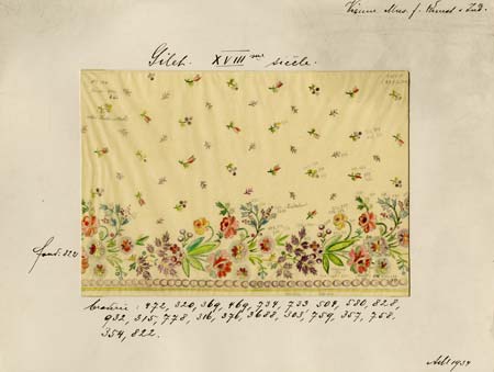 Planche broderie 18ème siècle - gilet brodé